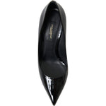 Dolce & Gabbana Black Patent Leather Pumps Heels Shoes LA10339-36