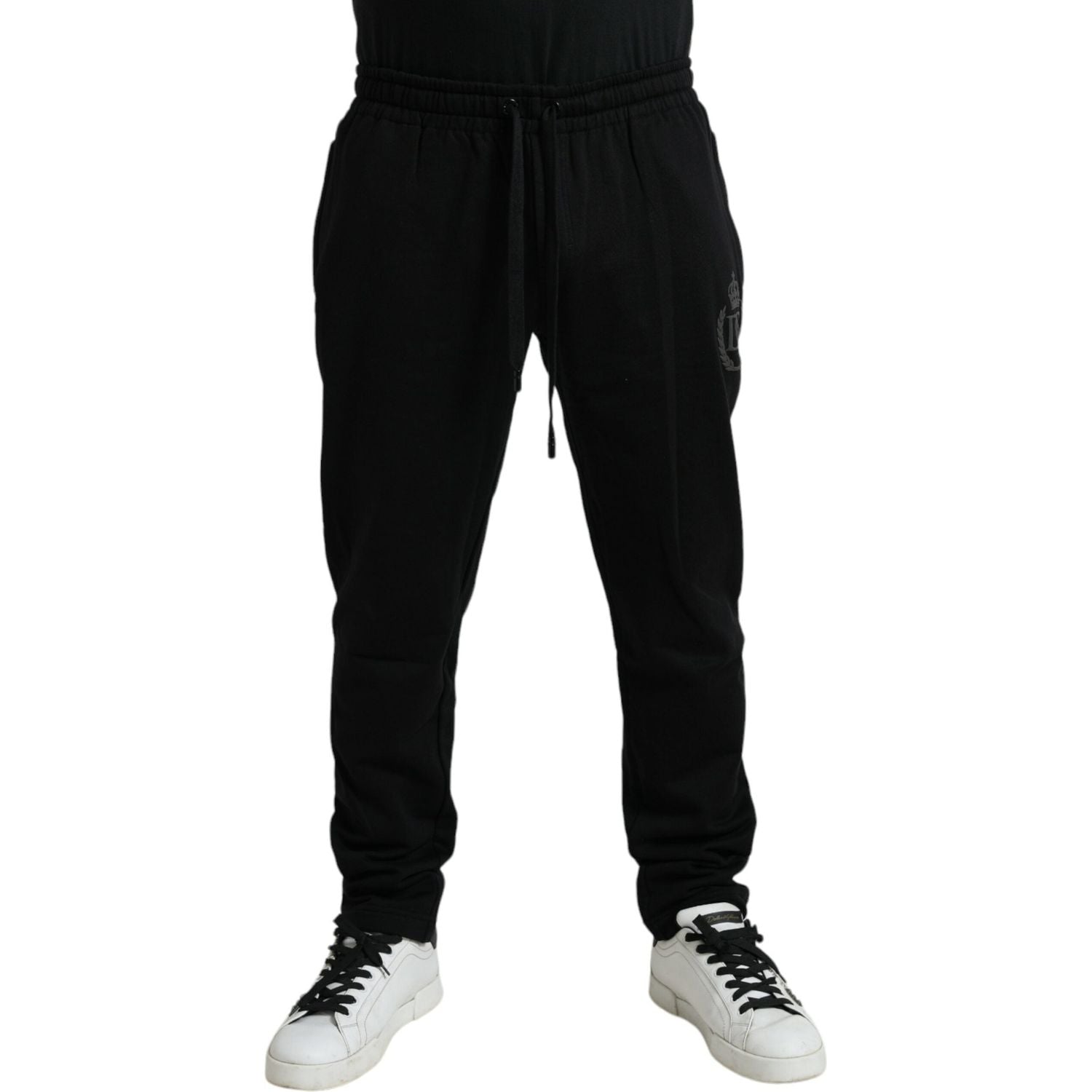 Dolce & Gabbana Black Cotton Logo Jogger Men Sweatpants Pants