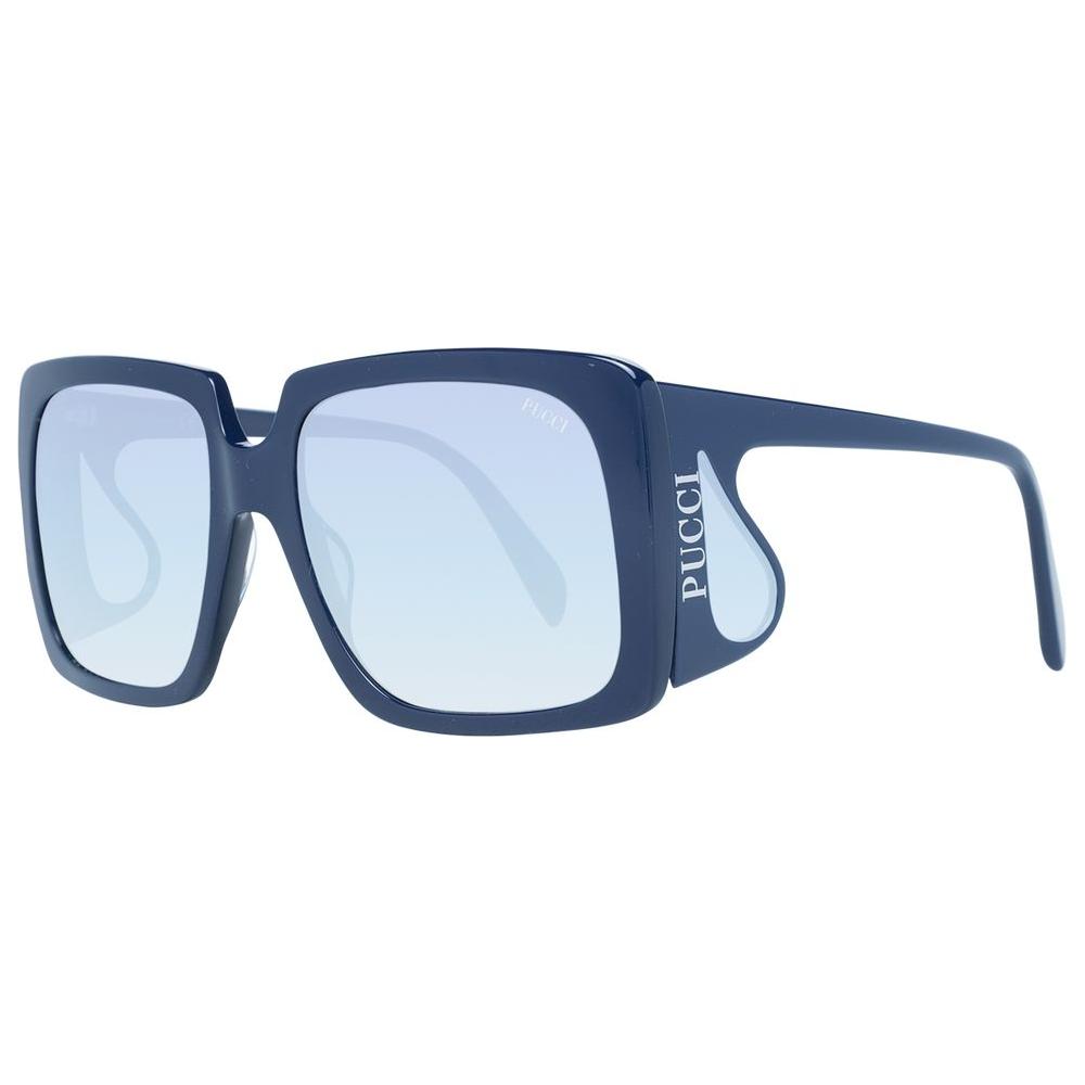 Emilio Pucci blue women sunglasses, square full-rim, plastic frame, gradient lenses 100% UV protection, includes branded case.