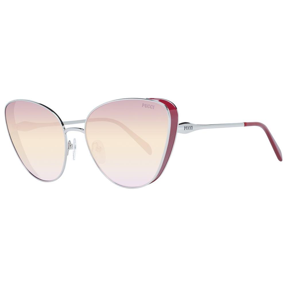 Emilio Pucci Silver Women Sunglasses, cat eye style with multicolor lenses, metal full-rim frame, 100% UVA & UVB protection.