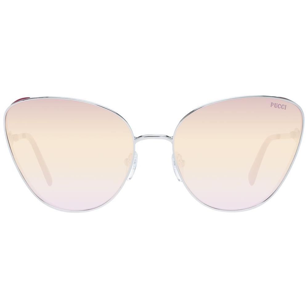 Emilio Pucci silver cat eye women sunglasses with silver metal frame and multicolor plastic lenses, full-rim design