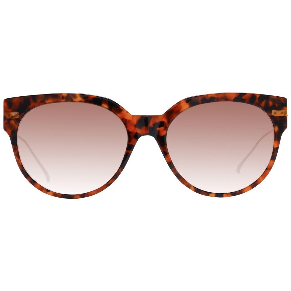 Scotch & Soda brown acetate women's sunglasses with gradient lens, full-rim round style, 100% UVA/UVB protection. Size 55-18-135.