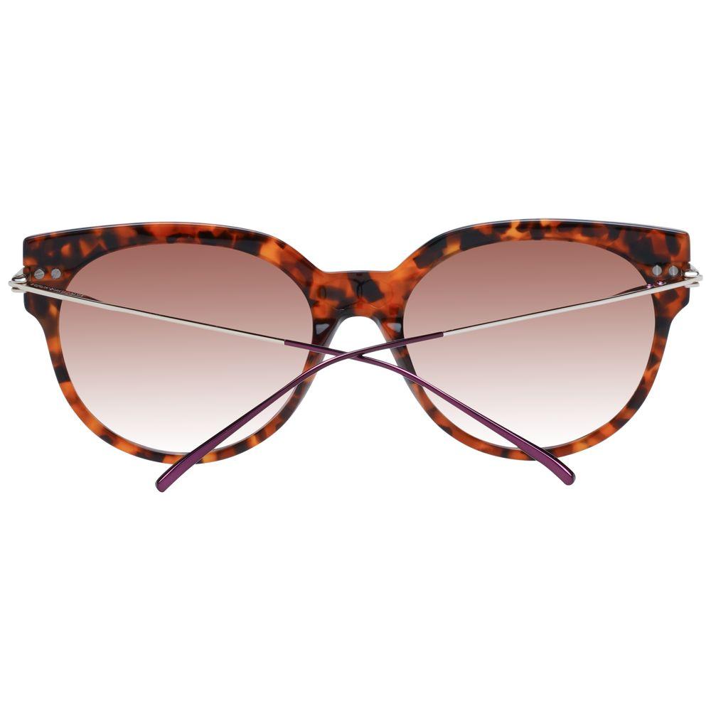Scotch & Soda women's brown sunglasses with acetate frame, gradient lenses, and full-rim round style; includes branded case, UV protection.