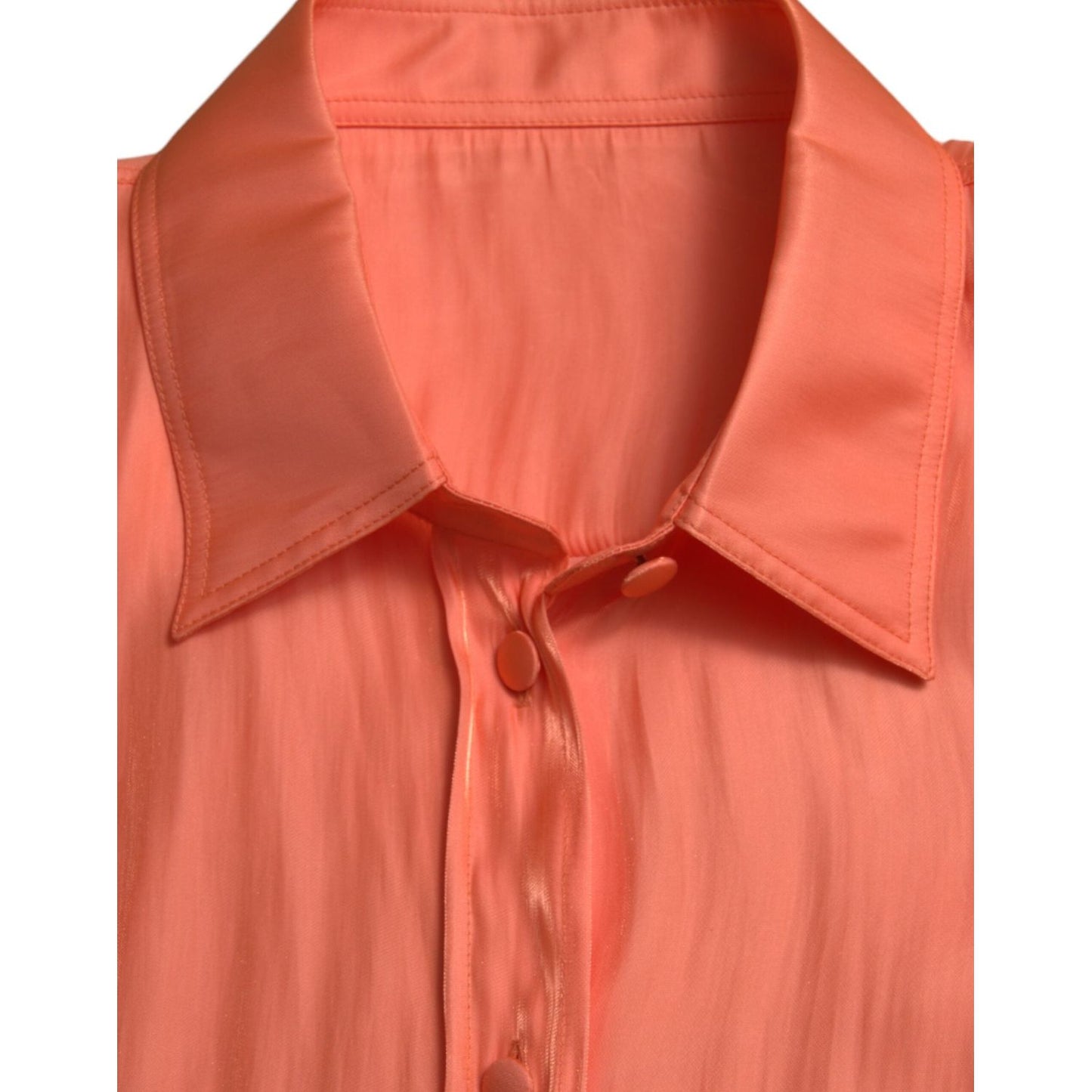 Dolce & Gabbana Peach Long Sleeve Button Down Blouse Top TSH84224-48