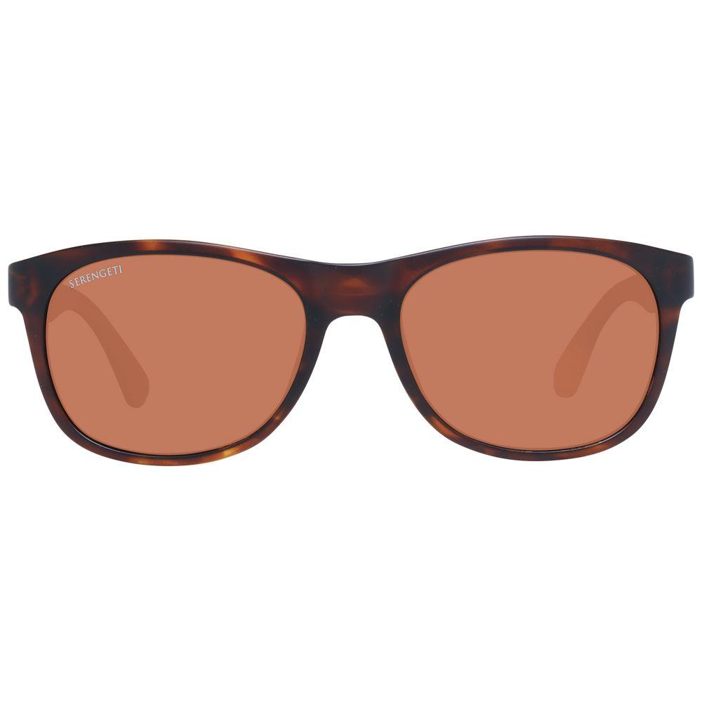 Serengeti Black Unisex Sunglasses with Polarized Brown Lenses, Full-Rim Rectangle Frame for UVA/UVB Protection