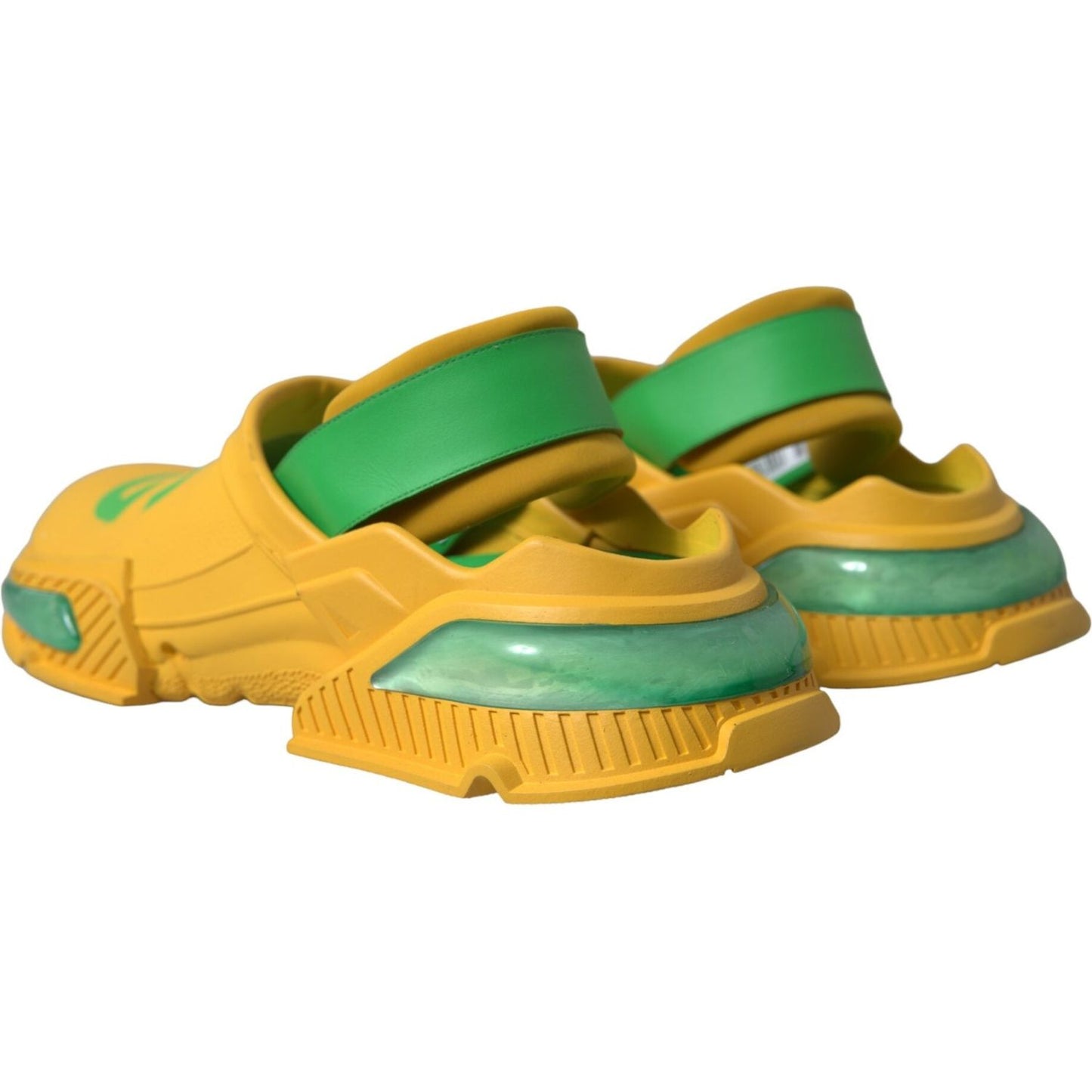 Dolce & Gabbana Yellow Green Rubber Clogs Men Slippers Men Shoes MV5360-44