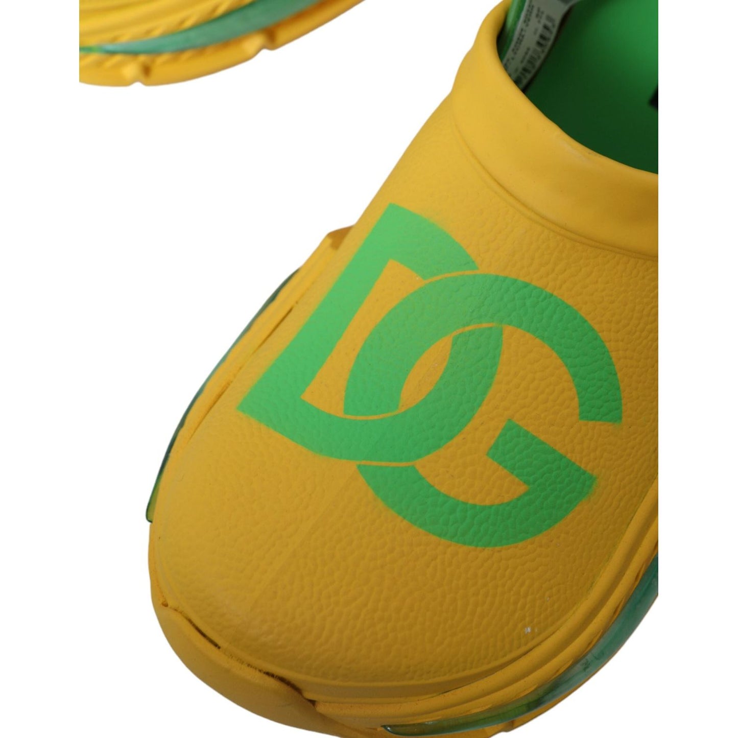 Dolce & Gabbana Yellow Green Rubber Clogs Men Slippers Men Shoes MV5360-44