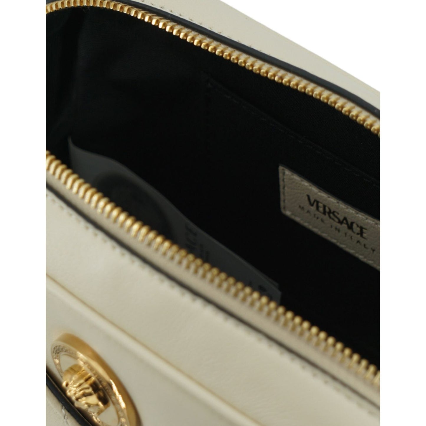 Versace Elegant White Lamb Leather Camera Bag 8056204191183