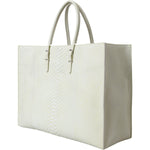 Balenciaga White Yellow Exotic Skin Leather Shopping Tote PAPIER Bag BAG1180