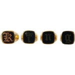 Dolce & Gabbana Gold Brass KING Enamel Set of 4 Ring SMY101389