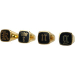 Dolce & Gabbana Gold Brass KING Enamel Set of 4 Ring SMY101389
