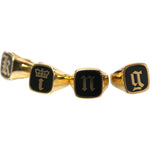 Dolce & Gabbana Gold Brass KING Enamel Set of 4 Ring SMY101389