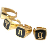 Dolce & Gabbana Gold Brass KING Enamel Set of 4 Ring SMY101389