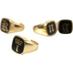 Dolce & Gabbana Gold Brass KING Enamel Set of 4 Ring SMY101389