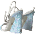 Dolce & Gabbana Light Blue Sequin Ankle Strap Sandals Shoes LA10564-39