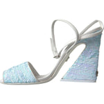 Dolce & Gabbana Light Blue Sequin Ankle Strap Sandals Shoes LA10564-39