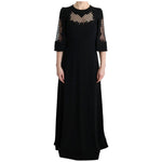 Dolce & Gabbana Black Stretch Shift Long Maxi Dress SIG60573-1