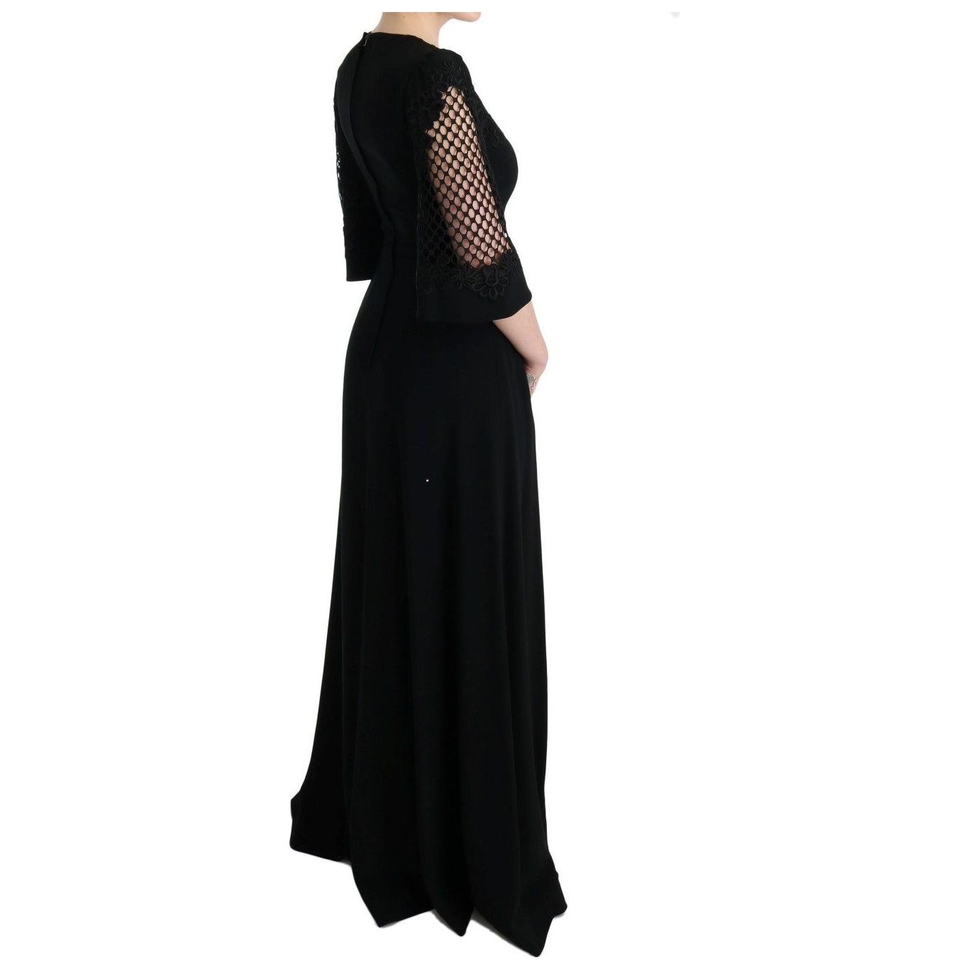 Dolce & Gabbana Black Stretch Shift Long Maxi Dress SIG60573-1