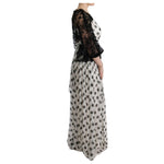 Dolce & Gabbana Black White Polka Dotted Floral Dress SIG60596-1