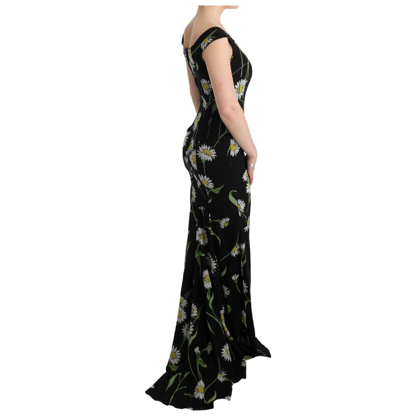 Dolce & Gabbana Sunflower Silk Stretch Sheath Dress SIG60635-3