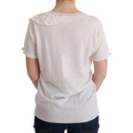 MARGHI LO' White 100% Lana Wool Top Blouse T-shirt SIG30146#2-1