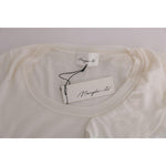 MARGHI LO' White 100% Lana Wool Top Blouse T-shirt SIG30146#2-1