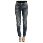 Cavalli Blue Wash Cotton Blend Slim Fit Jeans SIG32424-1