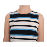 Dolce & Gabbana Blue White Striped Silk Stretch Shift Dress DR1156-4
