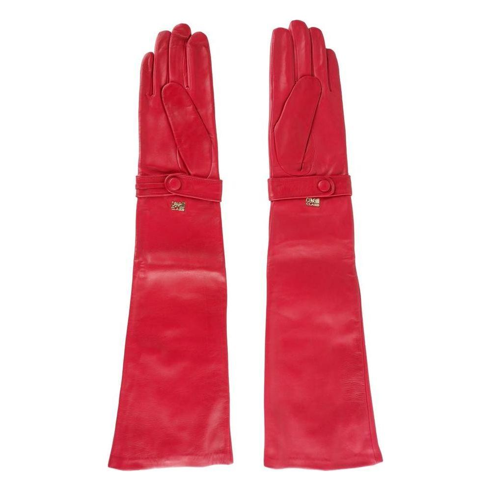 Cavalli Class Red Lambskin Women Glove