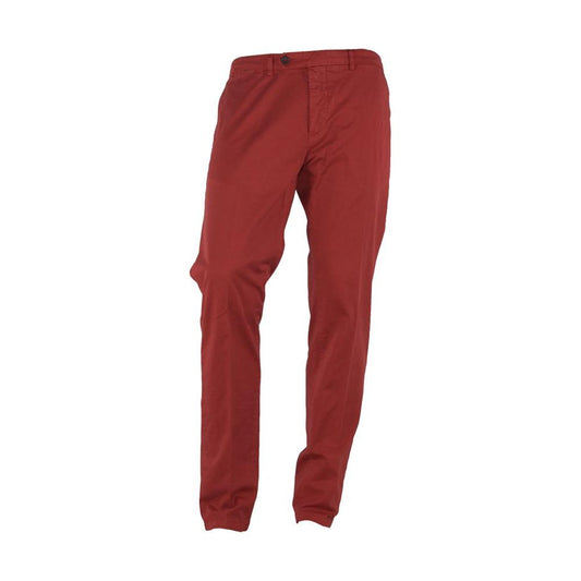 Made in Italy Red Cotton Men's Trouser