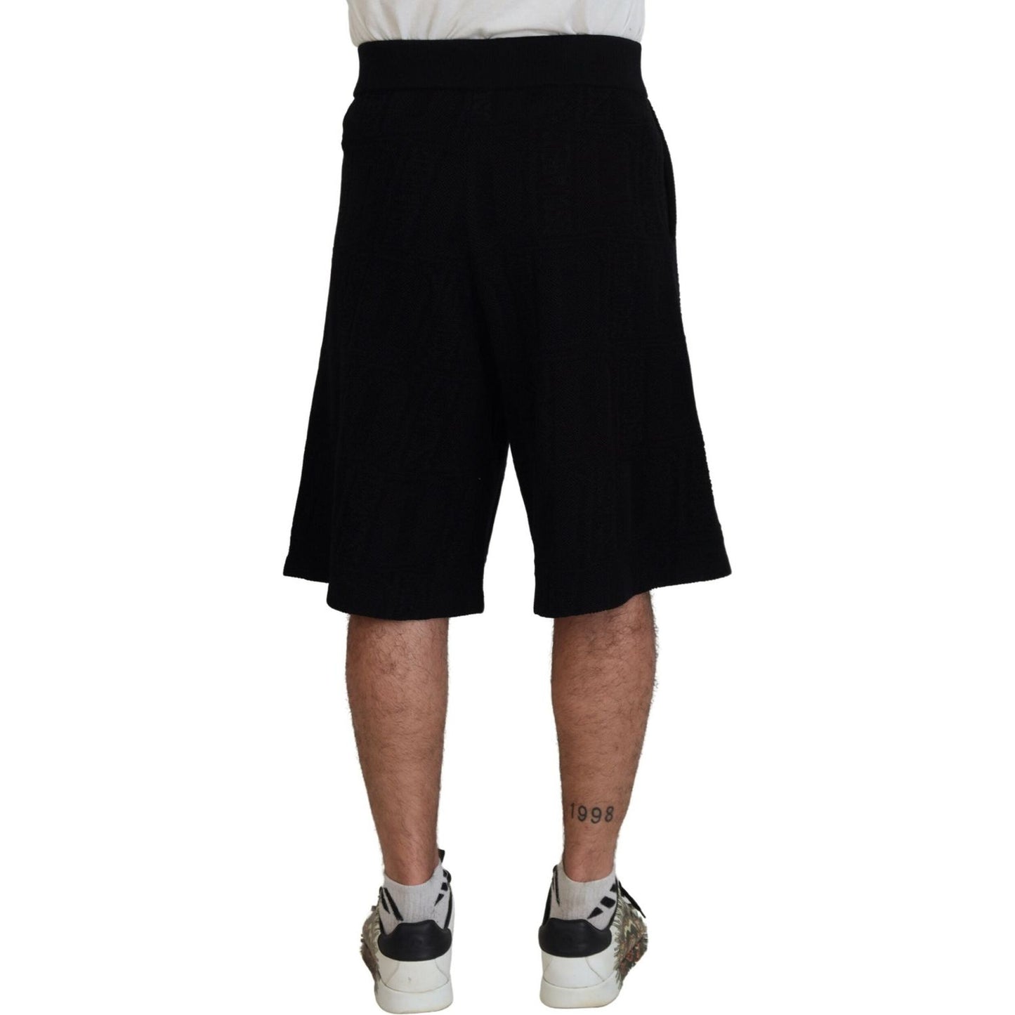 Dsquared² Black Solid Pull On Men Casual Bermuda Shorts PAN74466-48