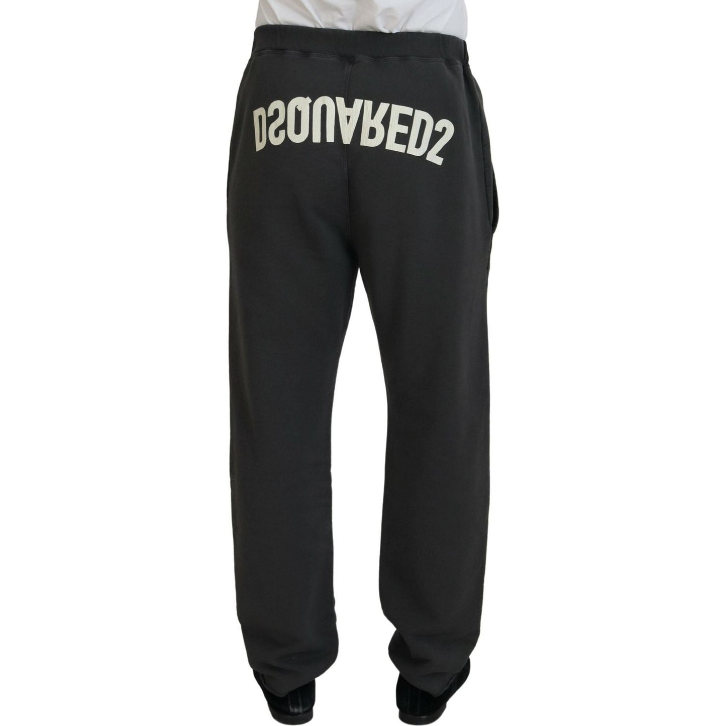 Dsquared² Dark Gray Cotton Men Casual Tattered Pants PAN74453-48