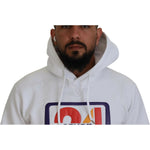 Dsquared² White Cotton Hooded Printed Men Pullover Sweater TSH83485-48