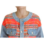 Dsquared² Orange Blue Panelled Button Front Denim Jacket JKT3515-38