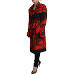 Dsquared² Red Printed Button Collared Desigual Coat Jacket Dsquared² Black