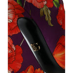 Dolce & Gabbana Purple Floral Jersey Stretch Boots Shoes LA10616-39