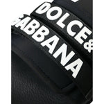 Dolce & Gabbana Black Neoprene Slides Flats Beachwear Shoes LA10806-35