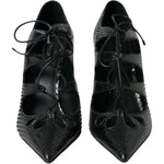 Dolce & Gabbana Black Python Leather Mary Jane Pumps Shoes LA10758-39