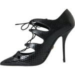 Dolce & Gabbana Black Python Leather Mary Jane Pumps Shoes LA10758-39
