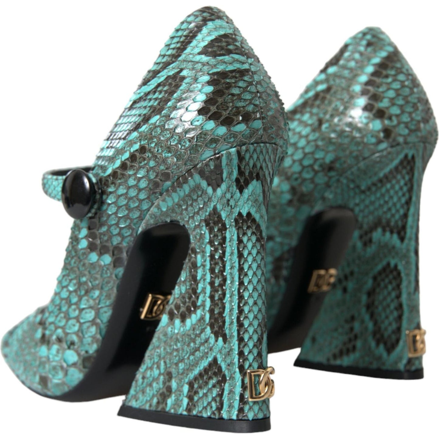 Dolce & Gabbana Aqua Python Leather Mary Jane Pumps Shoes LA10596-39