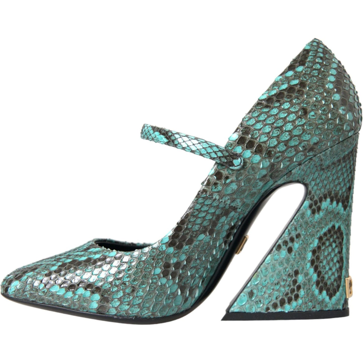 Dolce & Gabbana Aqua Python Leather Mary Jane Pumps Shoes LA10596-39