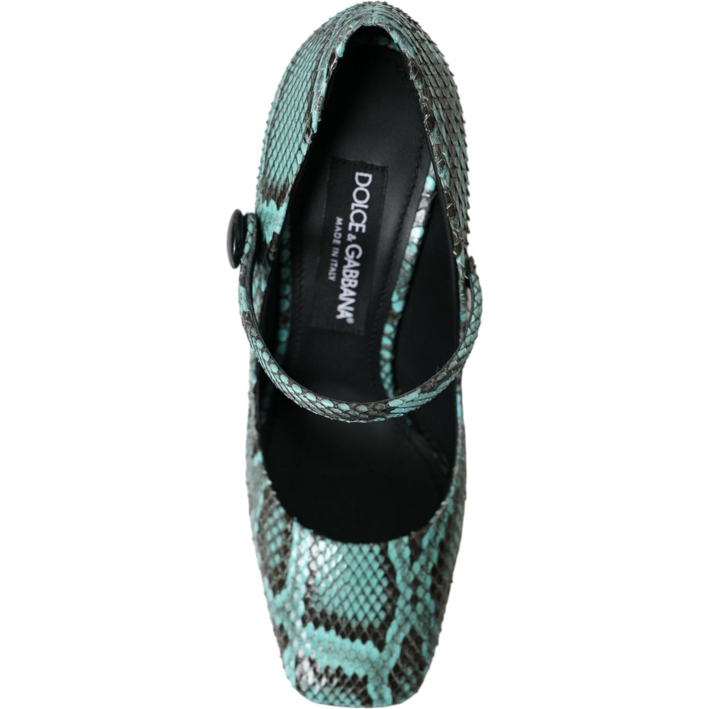 Dolce & Gabbana Aqua Python Leather Mary Jane Pumps Shoes LA10596-39