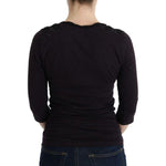 Costume National Purple V-neck Cotton T-shirt TUI10015-1