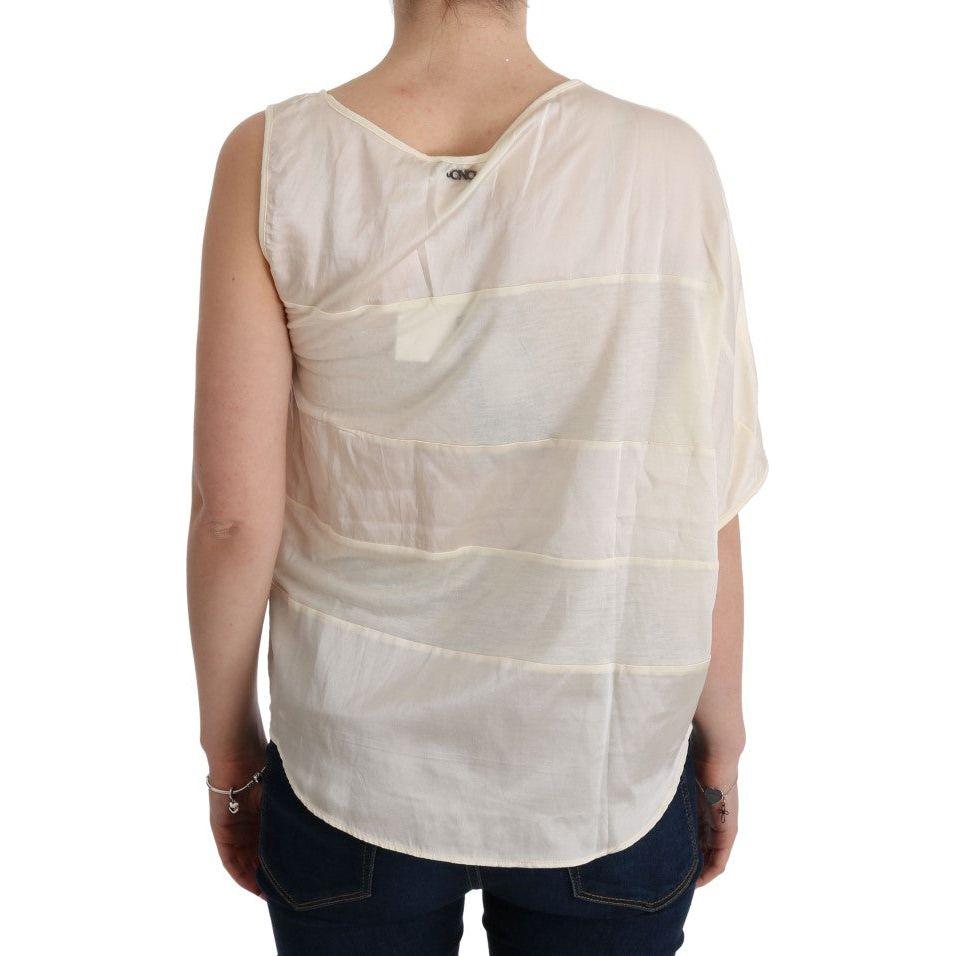 Costume National Beige Asymmetric Top Blouse TUI10020-1