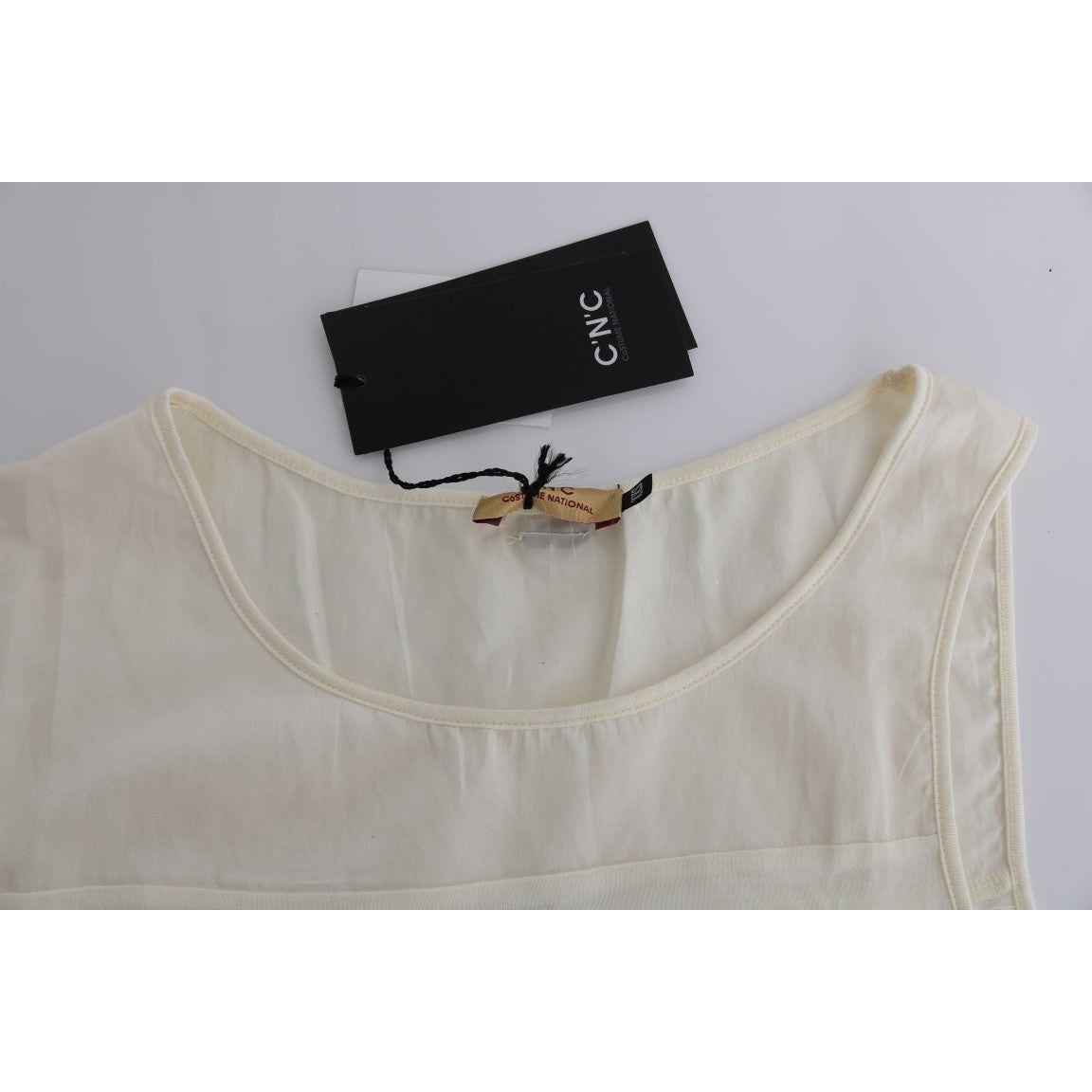Costume National Beige Asymmetric Top Blouse TUI10020-1