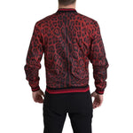 Dolce & Gabbana Red Leopard Bomber Short Coat Jacket JKT3639-46