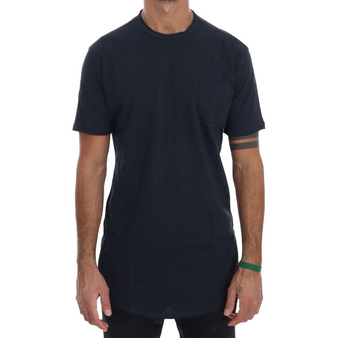 Daniele Alessandrini Blue Cotton Crewneck T-Shirt