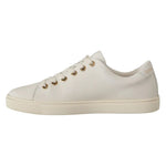 Dolce & Gabbana White Leather Gold Red Heart Sneakers Shoes LA9896#2-36