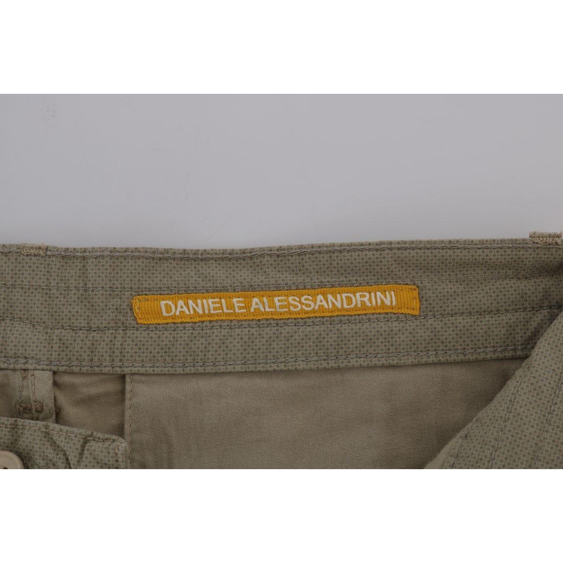 Daniele Alessandrini Beige Cotton Stretch Slim Fit Chinos