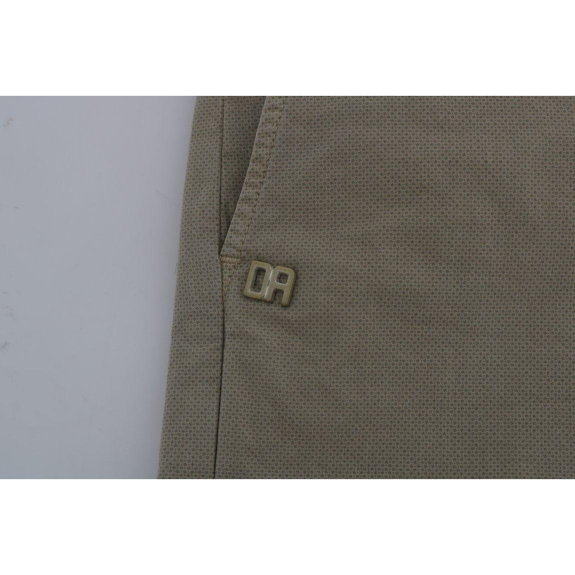 Daniele Alessandrini Beige Cotton Stretch Slim Fit Chinos